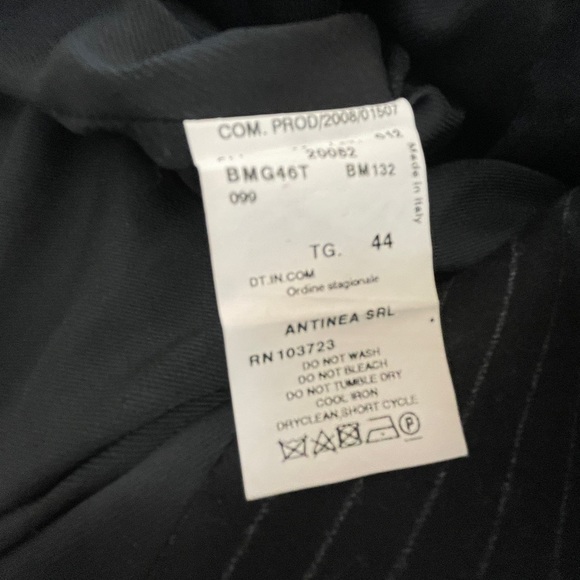 Armani Collezioni Womens Blazer Size 8 Pinstripe 1-Button Wool Blend Bow Back - Picture 8 of 9